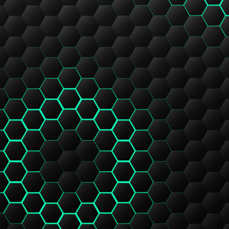 Abstract black hexagonal technology pattern design decoration background. You can use for ad,...