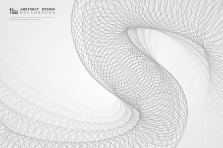 Abstract circle grey decoration pattern design background. You can use for ad, poster, artwork, template deign. illustration vectorのイラスト素材