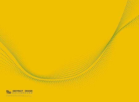 Abstract yellow green style line wavy with free space of text cover design artwork. You can use for ad, poster, artwork, template design. illustration vectorのイラスト素材