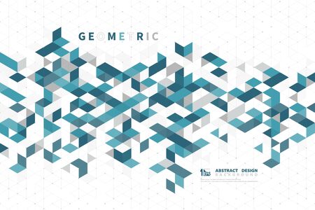 Abstract business green color of modern technology square geometric pattern design. You can use for business template, print, artwork, ad, headline. illustration vectorのイラスト素材