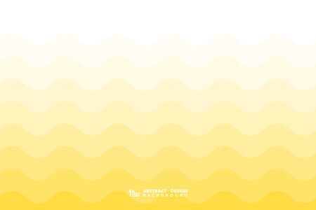 Abstract yellow wavy minimal design of simple smooth artwork background. Decorate for presentation template, ad, poster, artwork design, report. illustration vector eps10のイラスト素材