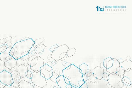 Abstract hexagonal of modern technology design decoration background. Decorate for poster, artwork, ad, template design. illustration vector eps10のイラスト素材