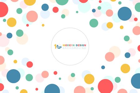 Abstract of colorful minimal circle pattern design with copy space of text in center. Decorate for cover, artwork, ad, template design. illustration vector eps10のイラスト素材