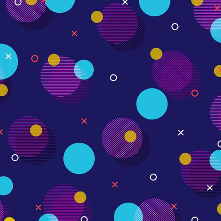 Abstract of colorful retro geometric pattern design background. Decorate for hipster ad, artwork, template design, fancy tone. illustration vector eps10のイラスト素材