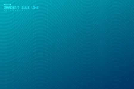 Abstract gradient blue wavy design of minimal artwork background with dot pattern tech. Decorate for ad, poster, artwork, template design, print. illustration vectorのイラスト素材