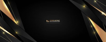 Abstract technology black and luxury golden template tech design background. Decorate for ad, poster, artwork, design, print. illustration vector eps10のイラスト素材
