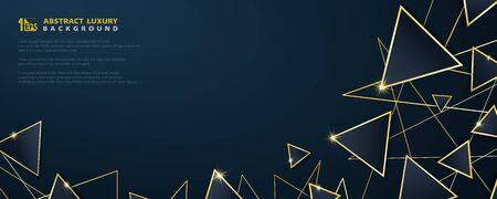 Abstract luxury triangle template element of geometric gold style geometric pattern background. Decorate for ad, poster, template, print, artwork. illustration vector eps10のイラスト素材