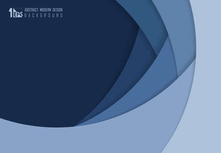 Abstract blue paper cut overlap design of template artwork background. Decorate for ad, poster, artwork, template design, print. illustration vectorのイラスト素材