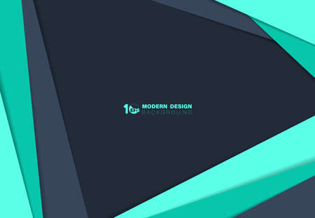 Abstract blue and green over lap paper cut with shadow template background. Decorate for ad, poster, artwork, template design, print. illustration vector eps10のイラスト素材