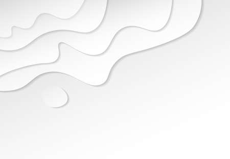 Abstract of gradient white design of wavy paper cut pattern design artwork background. Decorate for ad, poster, artwork, template design, print. illustration vector eps10のイラスト素材