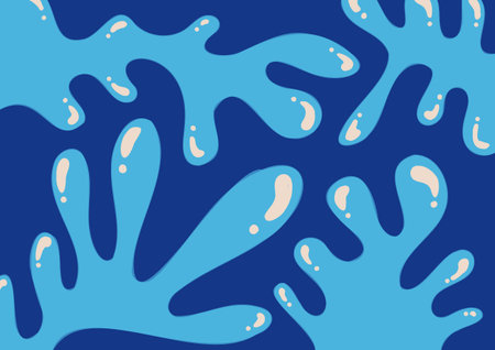 Abstract wavy style of blue splash style of template cartoon artwork. Design for copy space of text...