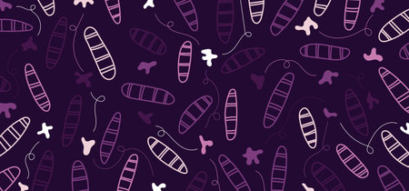 Abstract purple doodle design of free shape pattern decorative artwork template. Overlapping design...