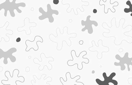 Abstract white and gray doodles design of free hand drawing artwork template. Space of minimal style background. illustration vectorのイラスト素材