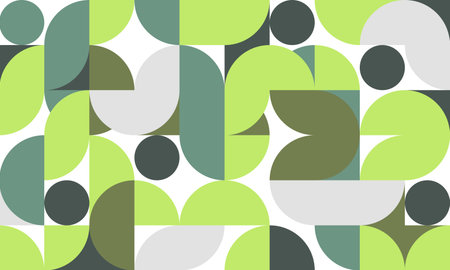 Abstract geometric abstract design of green colors template. Simple space decorative background....