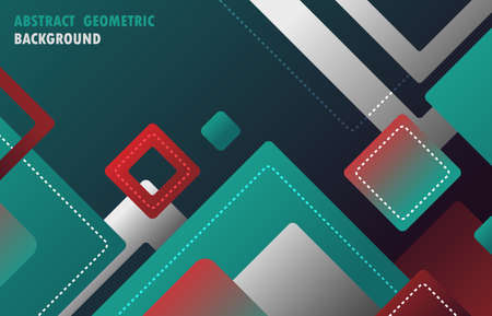 Abstract geometric pattern design artwork square decorative template. Overlapping for ad, print, cover design, background. illustration vectorのイラスト素材
