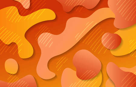 Abstract gradient orange doodle stripe lines pattern template. Overlapping with lines artwork background. Illustration vectorのイラスト素材