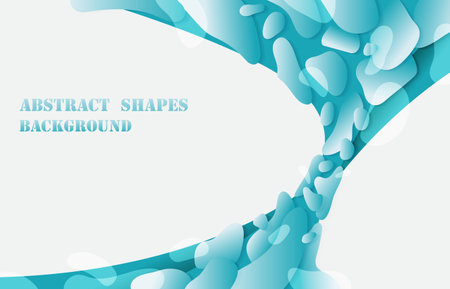 Abstract gradient blue wavy style of sky template color organics template. Futuristic design template of artwork background. Illustration vectorのイラスト素材