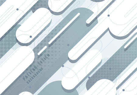 Abstract rounded lines pattern artwork decorative template. Overlapping design of geometry with halftone style background. Illustration vectorのイラスト素材