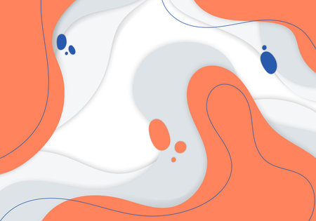 Abstract minimal colorful design of doodles style decorative artwork. Overlapping for template...