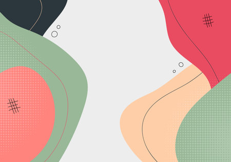 Abstract template design artwork decorative style hand drawing style. Overlapping with vivid color background. Vectorのイラスト素材