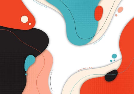 Abstract colorful artwork design decorative style template. Overlapping of minimal vivid colors background. Vectorのイラスト素材