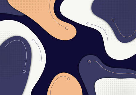 Abstract minimal doodles color template design decoration artwork style. Overlapping template style background. Vectorのイラスト素材