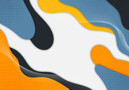 Abstract colorful style of artwork minimal decoration. Overlapping style with dot halftone background. Vectorのイラスト素材