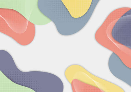 Abstract minimal colorful template design decorative. Overlapping artwork design template with wavy background. Vectorのイラスト素材