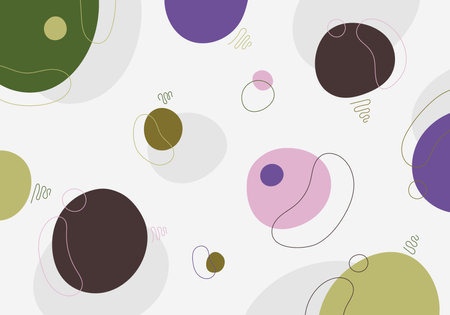 Abstract doodle colorful template design decorative artwork with minimal shape style. Overlapping of circles draughty lines background. Illustratorのイラスト素材