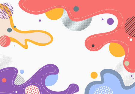 Abstract doodle artwork design decorative template with colorful style artwork. Overlapping template design with free hand drawing background. Illustratorのイラスト素材
