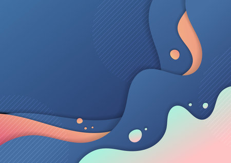 Abstract doodle template desigh with colorful style wavy template. Overlapping with free hand shape drawing style. Vectorのイラスト素材