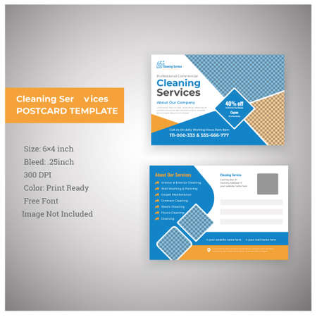 cleaning service Marketing material Design Postcardのイラスト素材