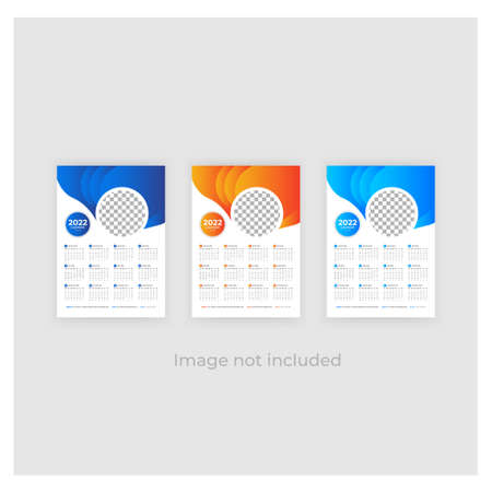 Creative Colorful gradient Business one-page wall Calendar Template Premium Vector Design 2022のイラスト素材