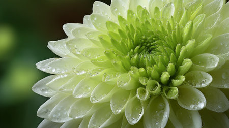 Delicate Dahlia: Macro Shot of a Fresh, Dewy Blossomの素材