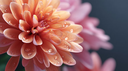 Dew Kissed Dahlia: A Close-Up of Nature's Beautyの素材