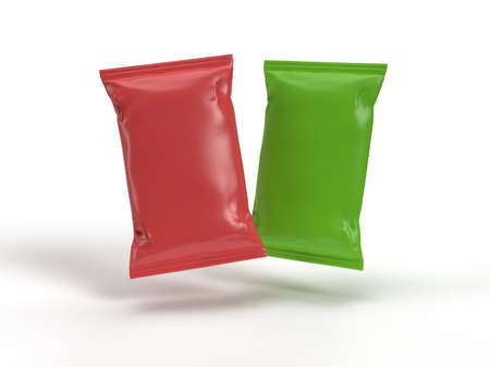 Isolated Food Pouch with gray background 3d renderingの写真素材