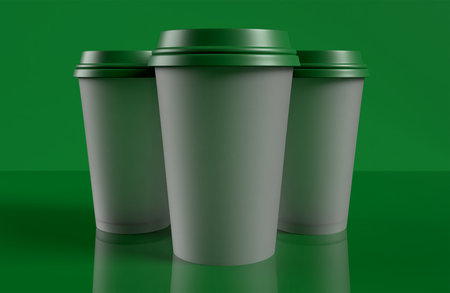 coffee cup isolate with background 3d renderingの写真素材