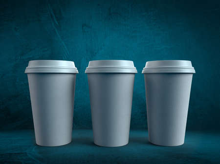 coffee cup isolate with background 3d renderingの写真素材