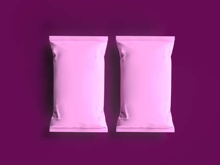 Isolated Food Pouch with gray background 3d renderingの写真素材