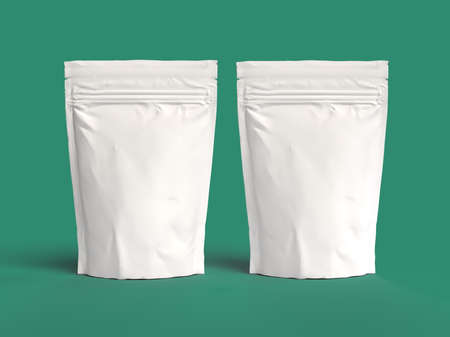 Isolated Food Pouch with gray background 3d renderingの写真素材