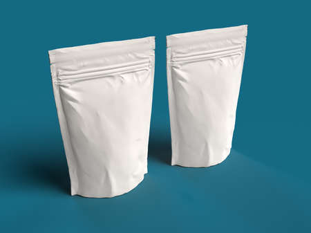 Isolated Food Pouch with gray background 3d renderingの写真素材