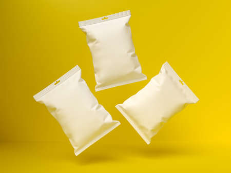 isolated food packaging with 3d rendering backgroundの写真素材