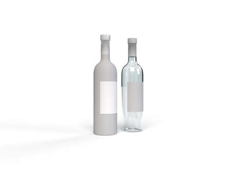 Isolated Wine Bottle With White Background 3d Renderingの写真素材
