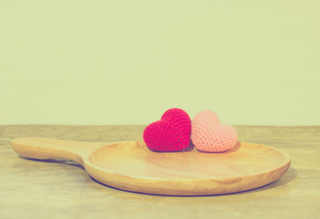 many colour of heart on my dishの写真素材