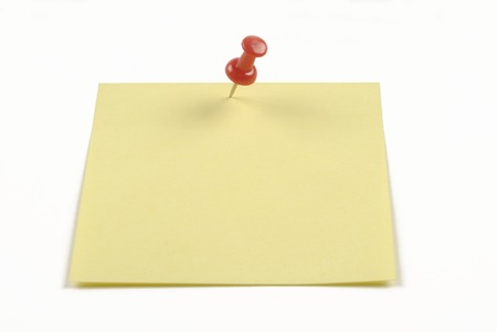 push pin and note paper office on white backgroundの写真素材