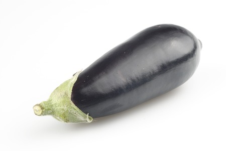One eggplant on white backgroundの写真素材