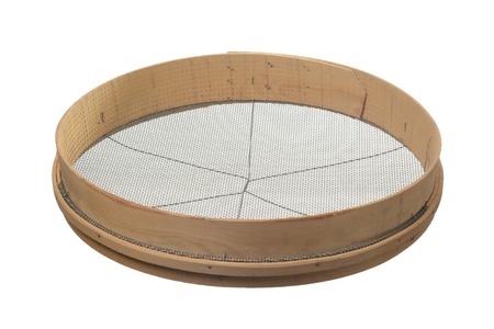 Sieve on white backgroundの写真素材