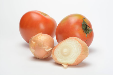 Onion on white backgroundの写真素材