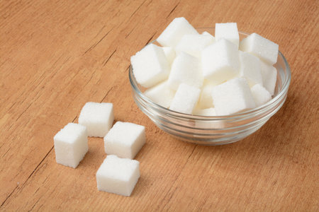 Cubes of white sugarの写真素材