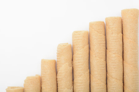 Wafer or waffle for ice cream on white background